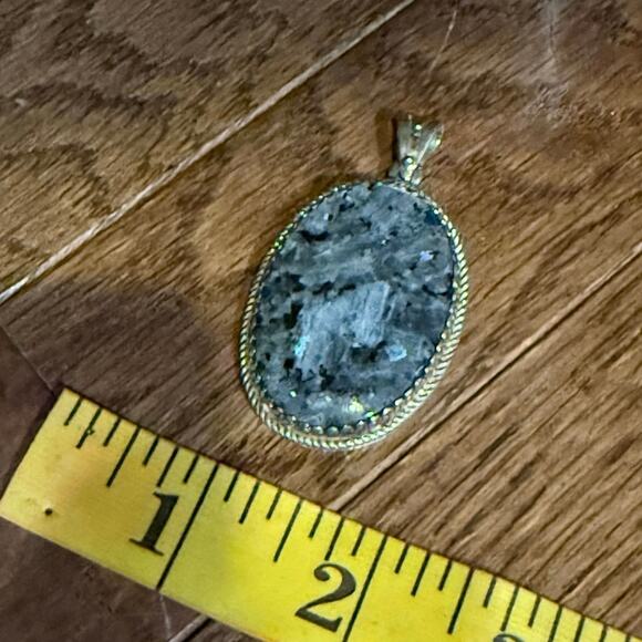 Tahara 925 Sterling Silver Pendant with Stormy Night Feldspar Gemstone RARE - Picture 12 of 14